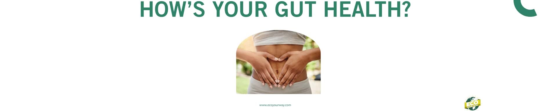 Gut health image How's your gut health - women making a heart shape oover stomach area